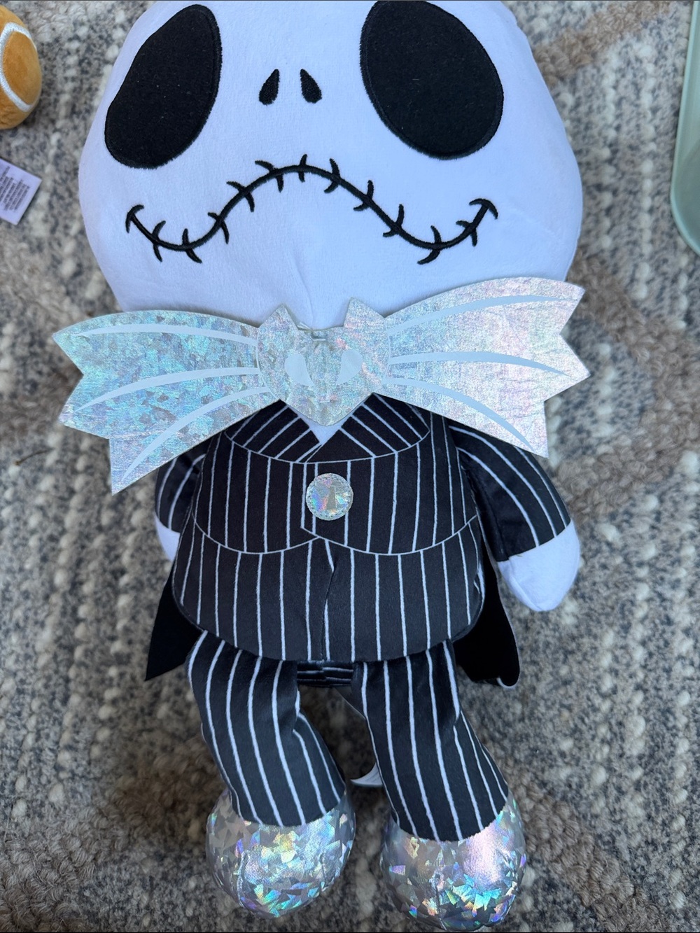 Disney Jack Skellington Plush — Black, White & Iridescent